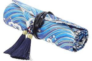 SEWACC Knitting Needle Case Rolling Organizer for Straight and Circular Knitting Needles Crochet Hooks and Accessories