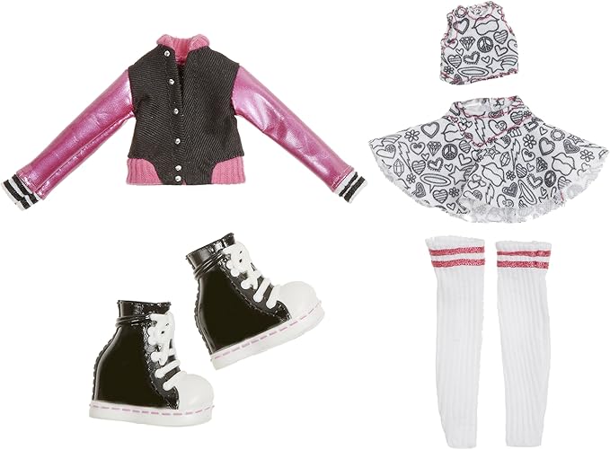 Bratz Fashion Pack 6 Doll Accessories (Black, Grey, Pink, White