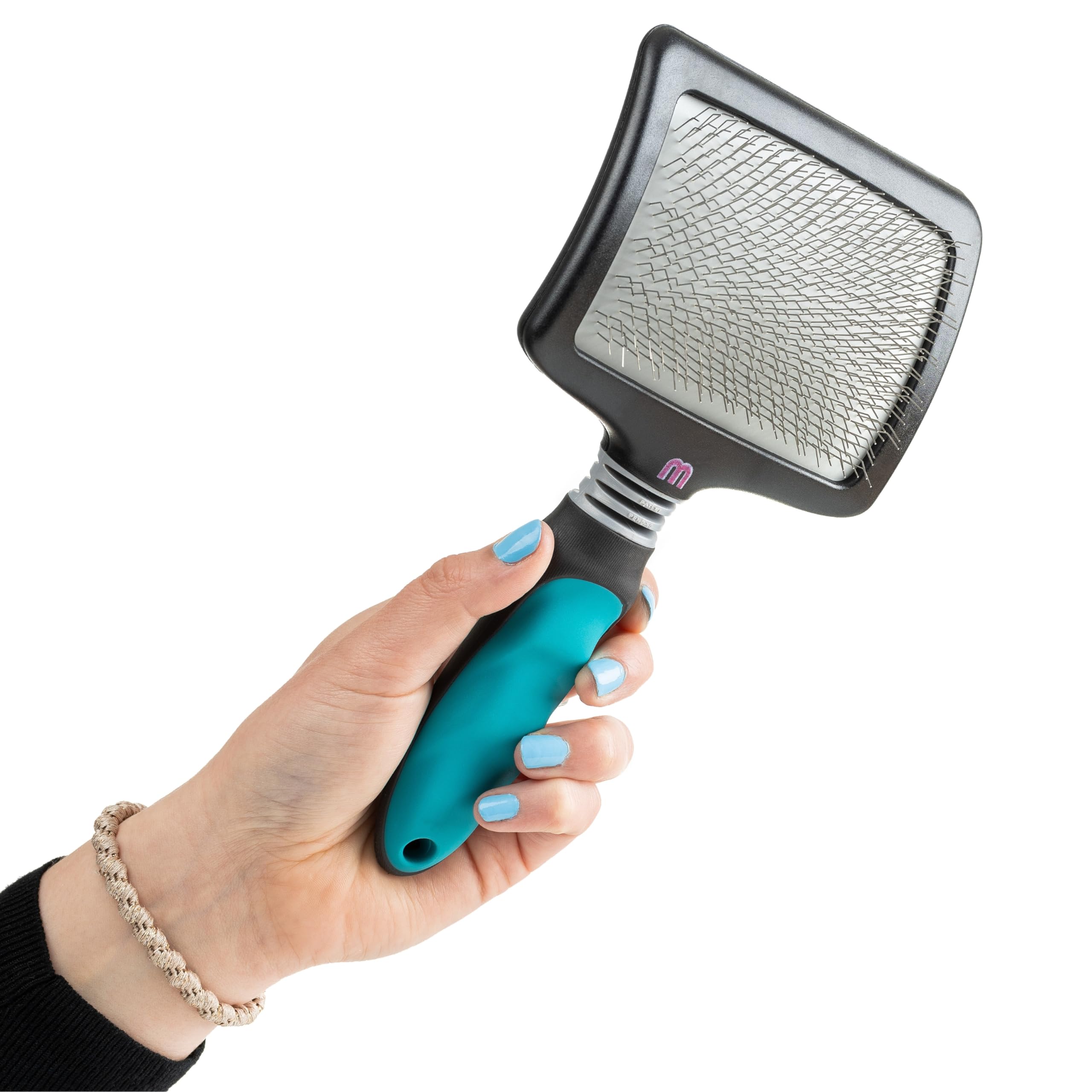 Mikki Dog, Cat, Puppy, Kitten Grooming Hard Pin Slicker Brush -For Knot, Tangles -Med-Lrg Pet-Large,Black