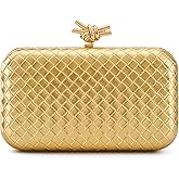 MUDUO Clutch Purses for Women Evening Wedding Chic Woven Bag Formal PU Leather Purse Handbags
