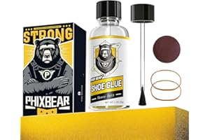 PHIXBEAR Professional Grade Shoe Glue Repair Adhesive, Heavy Duty Shoe Goo: Low Odor, No White, No Hard, 1.05 fl oz