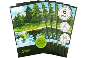 FLORALSIMPLICITY Simplicity Scents Pine Lands Scented Sachets Pack of 6, Everyday - Long-Lasting Scented Bags, Home Fragrance, Air Freshener & Deodorizer for Closet, Room, Drawer, or Cars, Made in USA