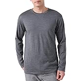 MERIGREENY Men's 100% Merino Wool Base Layer Top, Merino Wool Long Sleeve Undershirt, Wool Thermal Shirt