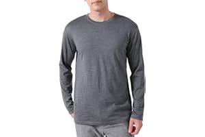 MERIGREENY Mens 100% Merino Wool Base Layer Midweight Merino Wool Long Sleeve Thermal Shirts for Men, Ultra Comfort & Soft