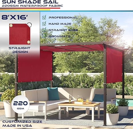 Amazon Com Windscreen4less 8 X16 Waterproof Sun Shade Sail