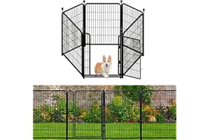 Getlay Tall Garden Fence, 52in High 6 Panels Total 13.3 Ft(L) Dog Fence Outdoor for Yard, 21 inches Wide with Low Sills, Animal Barrier Fence，Fencing for Garden Beds. Pet Fence, Garden Fence Border