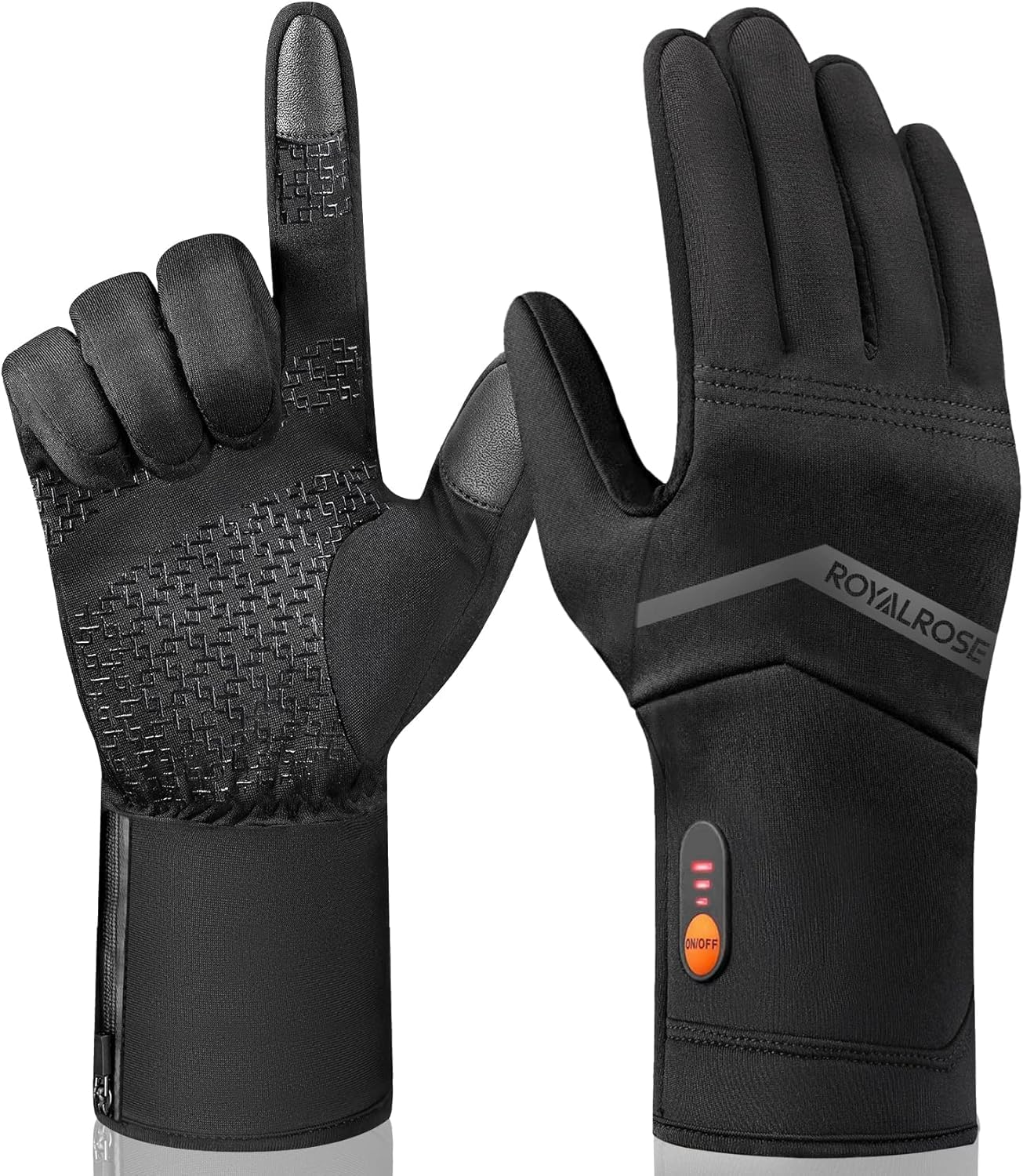 Photo 1 of Royalrose Heated Gloves Liners for Men Women, Rechargeable Waterproof Winter Thin Heated Work Gloves with Arthritis Raynaud's Relief for Ski Golf Hiking Driving (Black, XX-Large)
