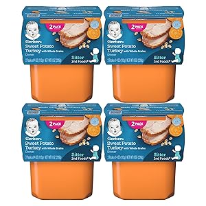 Gerber Stage 2 Baby Food Tubs, Sweet Potato Turkey, 8 Ounce (Pack of 4)