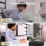 BONTEC Dual Monitor Stand Riser Adjustable Length & Angle Desk Organizer view 3