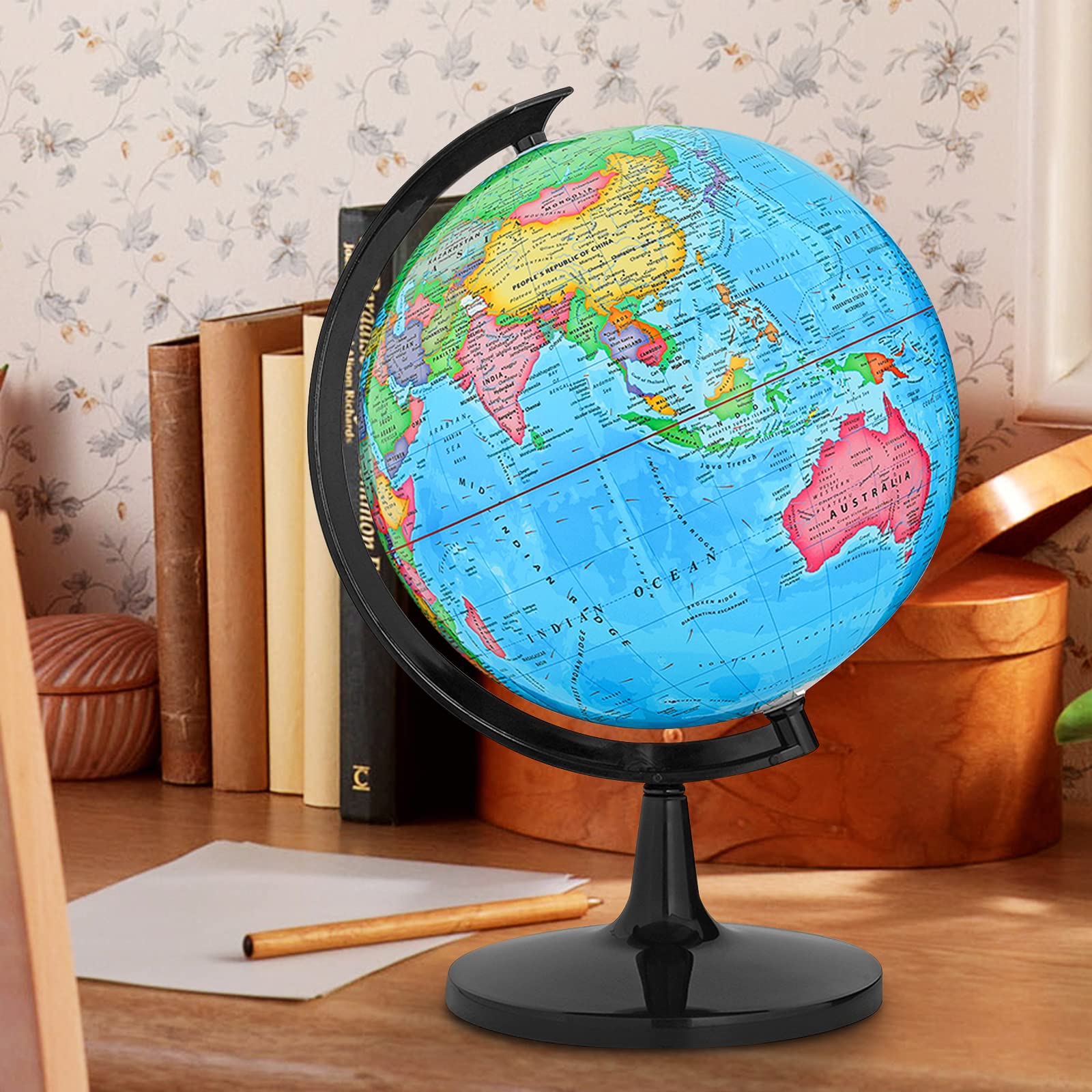 GOCHANGE Political Globe, 13in Educational Globes for Classroom, Educational Tool for Teachers, Parent, 360° Spinning Globe, Suitable for Age 8+ Children