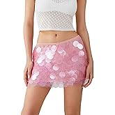 Women's Y2k Sequin Mini Skirt Sexy Low Waist Glitter Short Skirts Sparkle Bodycon Night Out Party Skirt Clubwear