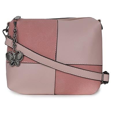 Butterflies Women Sling Bag (Pink,Peach) (BNS-B-2472#PK)