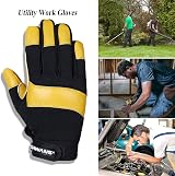 SAWANS Leather Gardening Gloves Dexterity Breathable Thorn Proof Work Safety (L) view 4