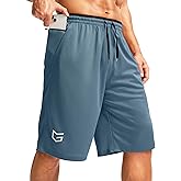 G Gradual Men's Long Basketball Shorts with Zipper Pocket 11'' Quick Dry Gym Shorts Lightweight Mesh Athletic Shorts for Men