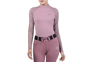 GemRebel Lace Long Sleeve Horse Riding Shirt Horseback Riding Shirts for Women Perfect Breathable Comfortable Rider Top