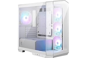 MSI MAG PANO M100R PZ White Micro ATX Gaming Case, Support Back-Connect Motherboard, 270-degree Panoramic Display, 4 aRGB Fan
