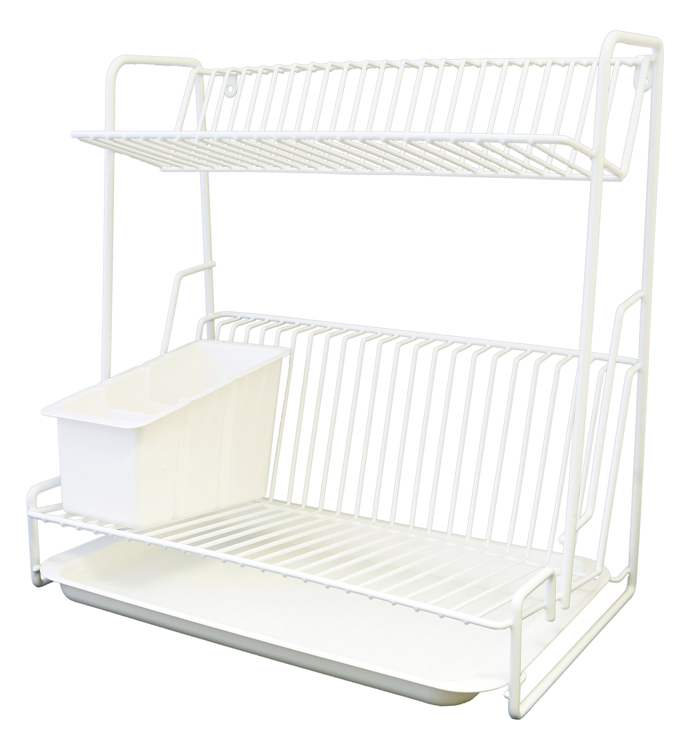 Delfinware White 2 Tier Plate Rack, 2003W