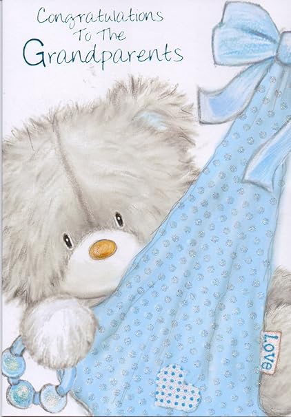 Congratulazioni Ai Nonni Blu New Baby Card Amazon It Cancelleria E Prodotti Per Ufficio