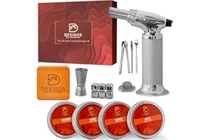 DESIGNS BY HOMEADE The Ultimate Cocktail Smoker Kit with Torch and Display Stand – Bourbon, Whiskey Smoker Infuser Kit, Old Fashioned Cocktail Smoker Kit – Birthday Gifts for Men and Women (Butane Fuel Not Included)