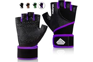 HTZPLOO Workout Gloves Gym Gloves Weight Lifting Gloves for Men Women with Full Palm Pad,Strong Wrist Wraps Support,Enhanced Grip,for Fitness,Training,Weightlifting,Exercise