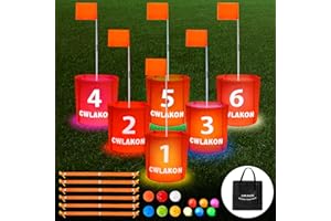 CWLAKON Backyard Golf Game Glow in the Dark, Yard Golf Game for Adults Kids Family, Golf Chipping Game with Glow Ball, Light up Outdoor Night Golf Practice Games for Beach, Camping, Park, Lawn, Picnic