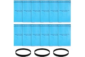 KAKOFACI 12 Pack 38737 Dust Filter Bags Replacement for Craftsman 2 to 2.5 Gallon Wet/Dry Vacuums and Powerhead Bucket Vac, with 3 Retaining Bands Blue, Part# 9-38737/CMXZVBE38737, WORKSHOP, WS01025F2, VF2000