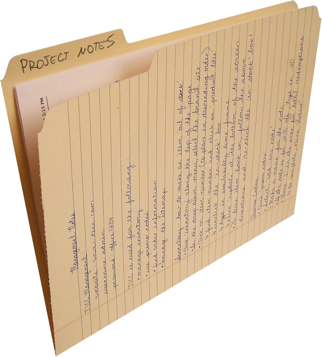 Find It Combination File Folder Note Pad, 9-1/2 x 12-1/2 Inches, Manila (FT07210) : Subject Notebooks : Office Products