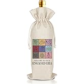 JUPXB Engaged Era Wine Gift Bags, Engagement Wine Bottle Bag, In My Engaged Era, Engagement Decorative Gift for Bride Groom Couples Wife Husband Newlyweds, Wedding Party Decoration (A01)