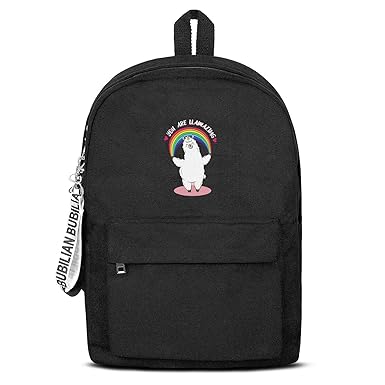 Amazon Com A Rainbow Llama Canvas Backpack For Men Women Fun