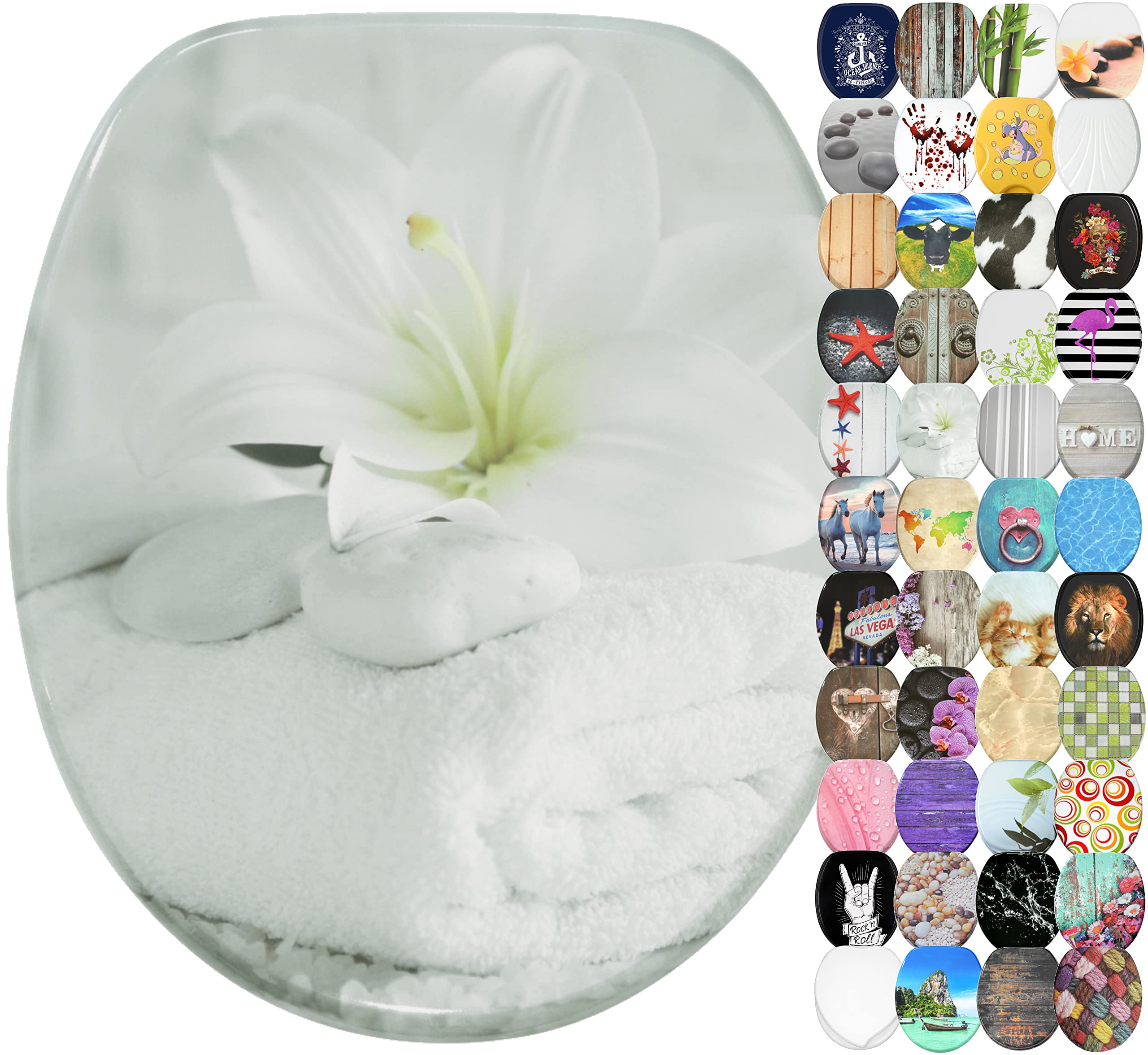 Sanilo Soft Close Toilet Seat, Wide Choice of Beautiful Toilet Seats, Stable Hinges, Easy to Mount (Good Feeling) โ image 1