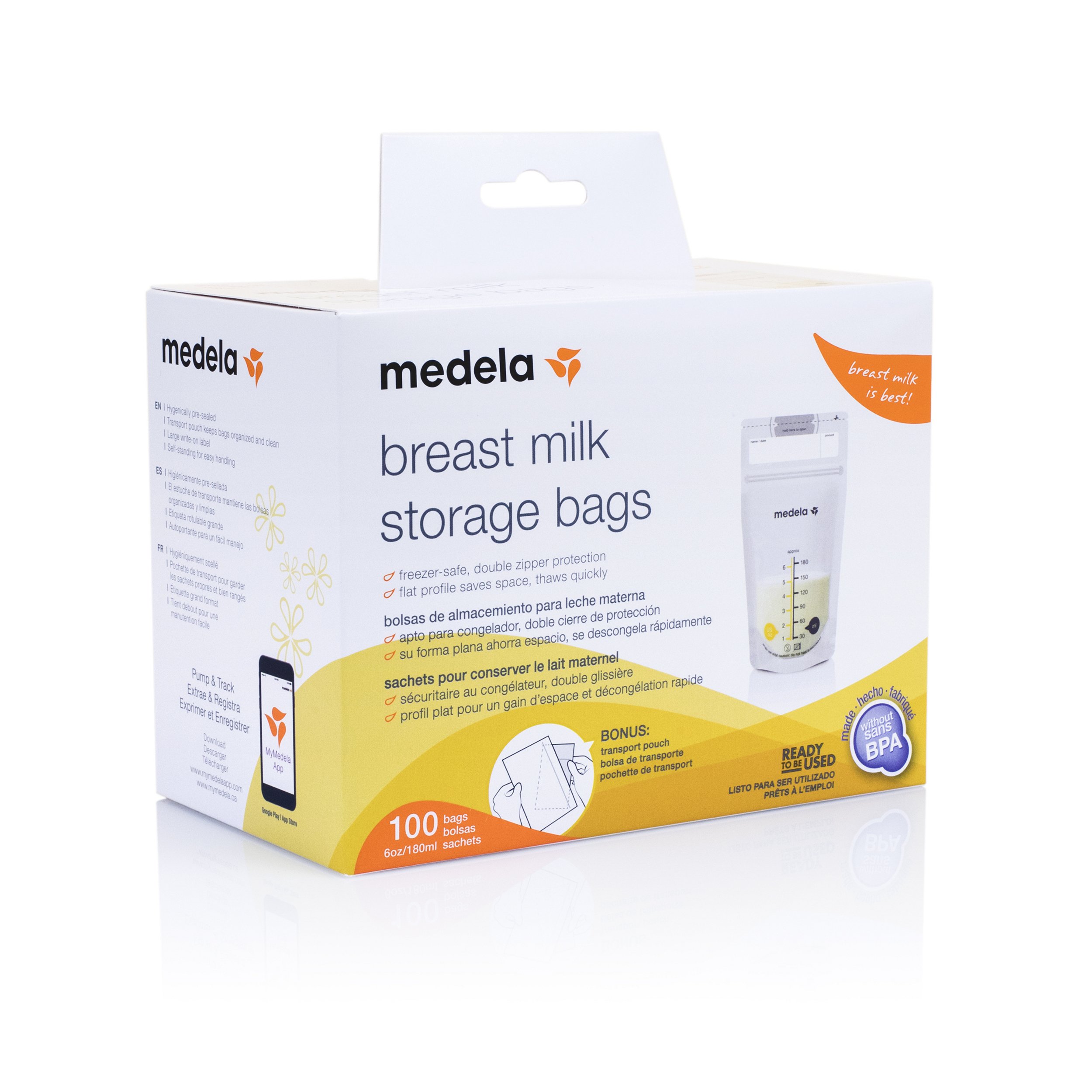 Medela Breast Milk Storage Bags, 100 Count, Ready to Use Breastmilk