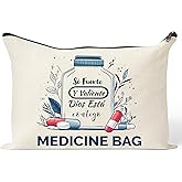 GyovinnJuwanua Funny Medicine Makeup Bag - Nurse Practitioner Gifts Funny Organizer Travel Cosmetic Bag, Pill Storage Bag Full Of Drugs Toiletry Pouch with Zipper for Patient Women (Bible Medicine)
