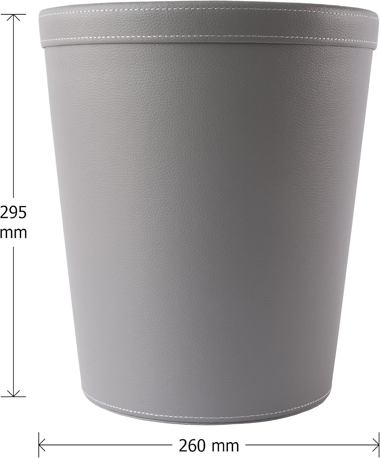 OSCO Faux Leather Waste Bin - Grey - Pack of 6, Grey (6 PACK) - Image 5