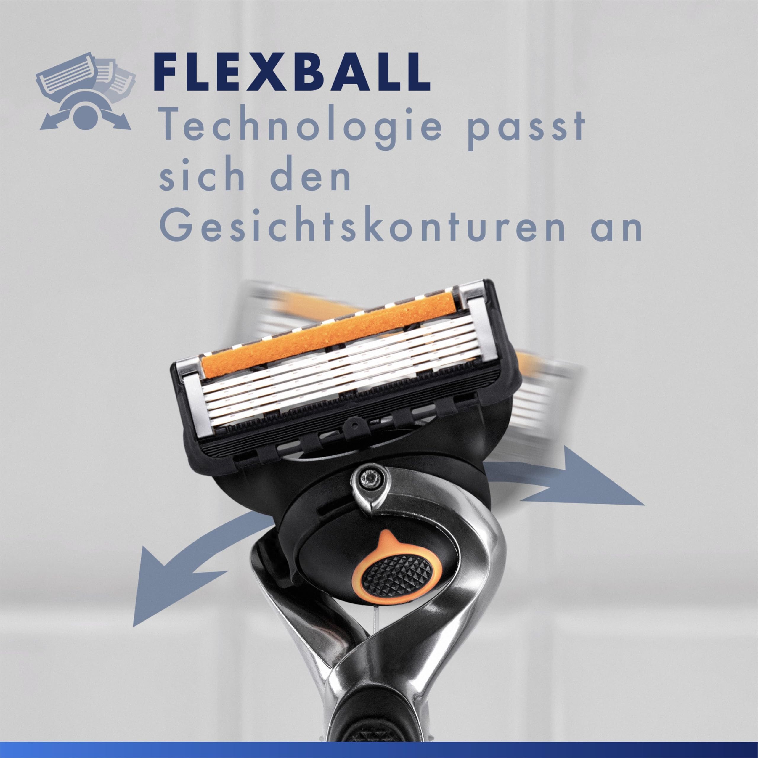 Gillette Fusion5 Proglide Rasierer Herren — Inkl. 1 Nassrasierer 10 Ersatzklingen mit Neuem Everglide Gleitstreifen für Noch Sanfteres Gleiten — Silber/Schwarz 3