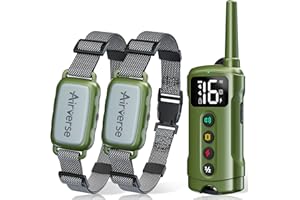Airverse Dog Shock Collar 2 Dogs - 3300 ft Waterproof Dog Training Collar with Remote, 3 Modes Electric Dog Bark Collar for All Breed Sizes,Beep/Vibration/Humane Shock (1-16 Levels)