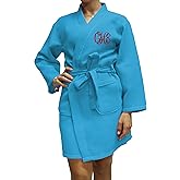 Personalized Waffle Bridesmaid Kimono Robe - Wedding Bridal Party Robes - Women's Bathrobe - Custom Monogrammed