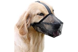 TANDD Dog Muzzle, Soft Mesh Dog Mouth Cover with Adjustable Strap for Grooming Biting Chewing Barking Training (M)