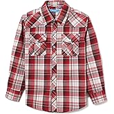 CHEERBOY Boy's Toddler Kids Casual Long Sleeve Western Pearl Snap Button Up Plaid Shirt 4-16 Years