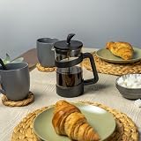 Café Olé Style Cafetière 600ml 2 Cup Plastic Glass French Press Black view 6