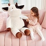IKASA Giant Cow Stuffed Animal 78 cm Soft Plush Toy White view 4
