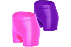 iLover Solid Color Girls'Sparkle Dance and Tumbling Athletic Gymnastics Shorts