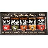 Rufus Teague BBQ Seasoning Gift Set, Big Box O' Rub BBQ Dry Rub for Smoking and Grilling Meat, 5 Flavor Spice Set, Gifts for Men Who Like Grilling