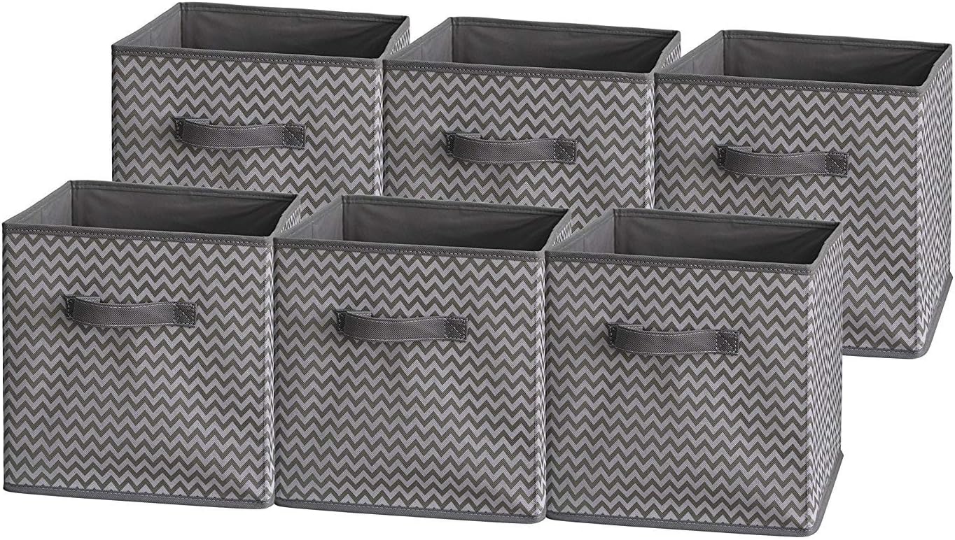 Foldable Cloth Storage Cube Basket Bins Organizer Containers Drawers, 6 Pack