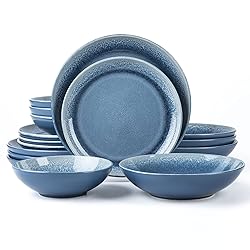 Arora FAIT Round Stoneware 16pc Double Bowl