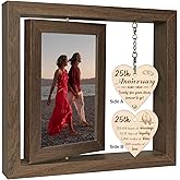 EYITUPC 25 Year Wedding Anniversary Picture Frame Gifts, 25th Anniversary Frame Gifts for Couple Wife Husband (Display Two 4x6)