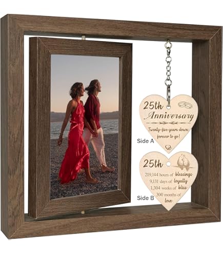 Cadre Photo Autoportant 4x6 Miroir – 25e Anniversaire – Neuf