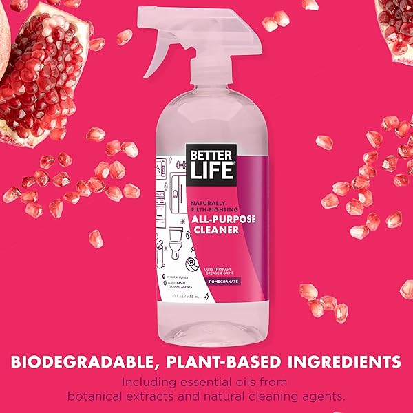 BETTER LIFE ALL-PURPOSE CLEANER, POMEGRANATE, 32 FL OZ (PACK OF 2), POMEGRANATE, 64 FL OZ