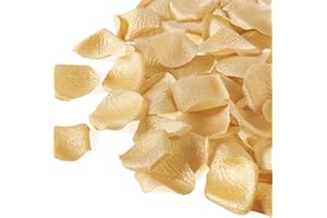 TINGE TIME 300pcs Silk Rose Petals Gold Yarn Flower Petals for Wedding Flower Girl Basket Aisle Scatter Dinner Table Centerpieces Party Bridal Shower Romantic Night Decoration (Champagne Gold)