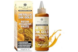 BALTIC DAY Metallic 24K Gold Epoxy Resin Pigment Paste XL (191g/6.7oz) – Opaque Epoxy Dye & High Concentration Coloring Paste, Mica Powder Alternative for Resin Art, Jewelry, Tumblers, River Tables