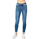 Judy Blue Woman's High-Rise Cuffed Hem Skinny Jeans 82449 (Medium Blue, 18 Plus)